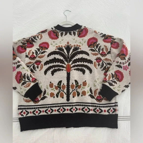 Farm Rio Sand Palm Paradise Knit Cardigan Sweater - Small - Picture 6 of 6